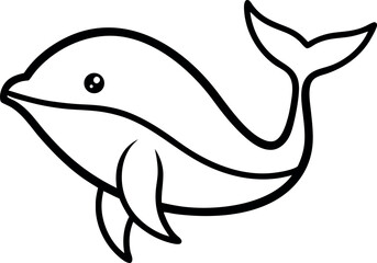 Whale outline icon on Transparent background