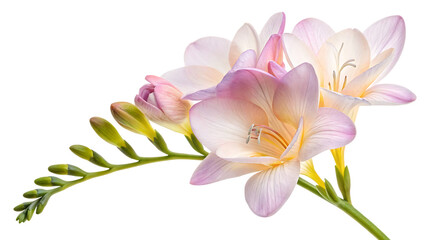 freesia flower isolated on white background PNG. AI GENERATED