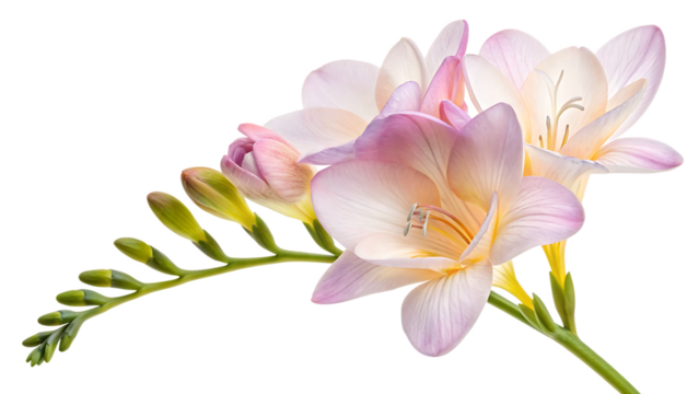 freesia flower isolated on white background PNG. AI GENERATED