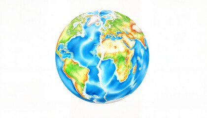 Artistic world globe with tectonic cracks on white, concept for geology