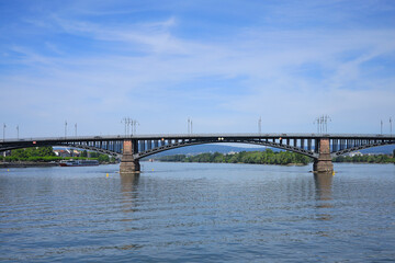 Theodor Heuss Bridge over the Rhine river in Mainz, Germany