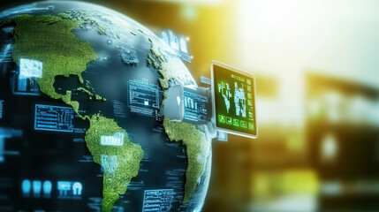 Connecting the globe wifi and internet router technologies digital world data exchange global connectivity