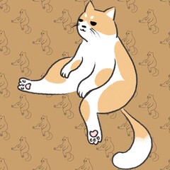 This cute picture of a cat staring blankly is perfect for printing on things.