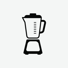 Minimalist Blender Mixer Icon – 2D Vector Black Silhouette in Flat Design on White Background