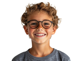Obraz premium Portrait of happy little kid laughing,PNG,clipart,transparent background,copy space,web banner.