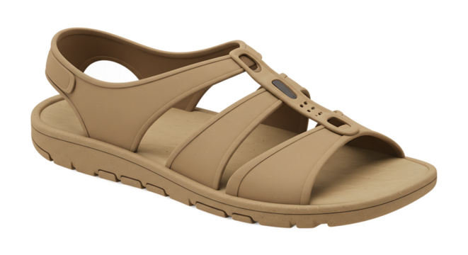 Monochromatic sandal sculpted in sepia simplicity