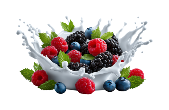 Fruit milk splash png strawberry drink design png dynamic beverage art png on transparent background image