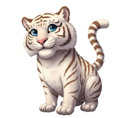 Obraz premium Cute White Tiger Cub