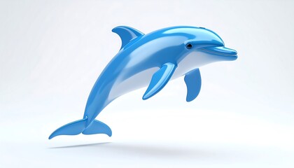 Obraz premium Vibrant Blue Dolphin Toy Design for Children with Playful Expression and Smooth Finish