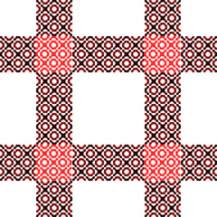 Diagonal dotted lines, black and red arrow plaid fabric texture, diamond and square Diagonal lines pattern, replete image, design for fabric printing, cross and grid square block checkerboard