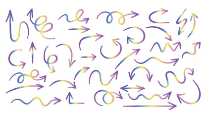 Arrow colorful, sign element vector set