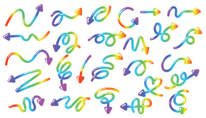 Arrow colorful, sign element vector set