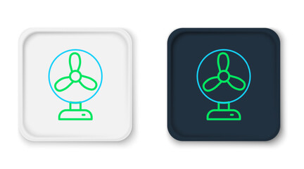 Line Electric fan icon isolated on white background. Colorful outline concept. Vector