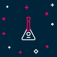 Line Musical instrument balalaika icon isolated on blue background. Colorful outline concept. Vector