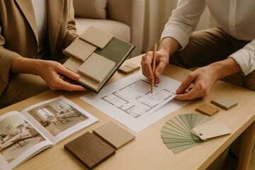 Interior design planning session.