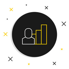 Line Productive human icon isolated on white background. Idea work, success, productivity, vision and efficiency concept. Colorful outline concept. Vector