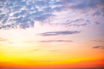 Beautiful , luxury soft gradient orange gold clouds and sunlight on the blue sky perfect for the...