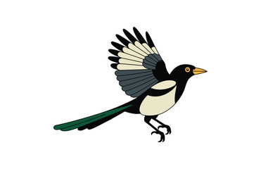 Obraz premium Flying bulbul bird silhouette vector illustration
