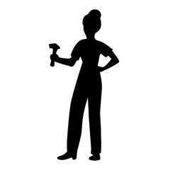 construction worker silhouette illustration