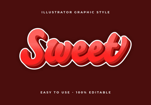 Red and White Love Halftone Font Romantic Comic Text Effect