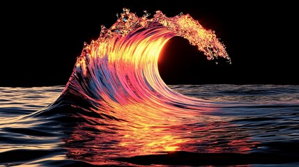 Abstract fiery wave design
