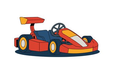 go kart vector artwork in racing style


