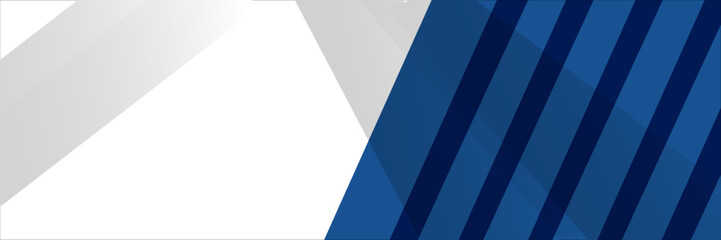 Obraz premium White and blue modern abstract wide banner with geometric shapes. Dark blue and white abstract background. Vector illustration