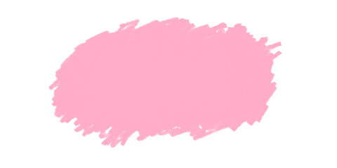 Grunge badge brush, hand drawn pink color sticker isolated on white or transparent background