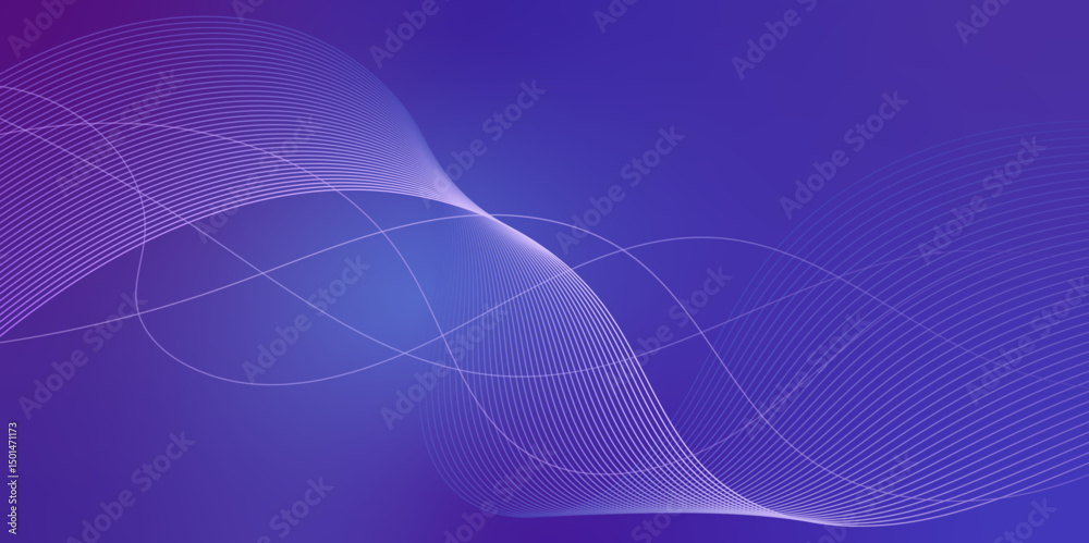 Poster gradient dark blue background with line waves 3d gradient. can be used for backgrounds. 3d white lin