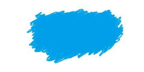 Grunge badge brush, hand drawn sky blue color sticker isolated on white or transparent background