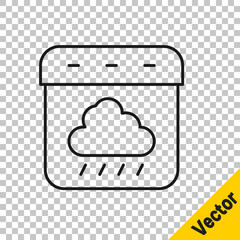 Black line Calendar autumn icon isolated on transparent background. Event reminder symbol. Vector