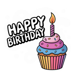 happy birthday cupcake