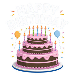 birthday cake with candles