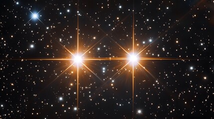 Starry night sky abstract background with glowing blue cosmic lights