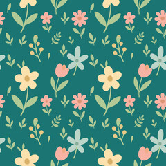 Simple floral seamless ethnic flower pattern for accessories and wrapping paper and clothes print and kids fabrics notebooks.