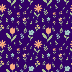 Simple floral seamless ethnic flower pattern for accessories and wrapping paper and clothes print and kids fabrics notebooks.