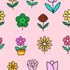 Simple floral seamless ethnic flower pattern for accessories and wrapping paper and clothes print and kids fabrics notebooks.