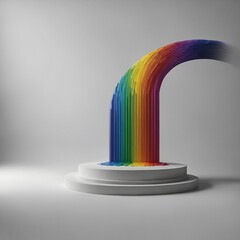 3d render of a rainbow symbol on a white background