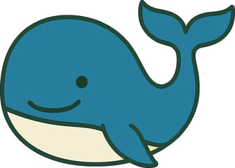 Happy whale vector illustration