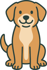 miling dog vector illustration