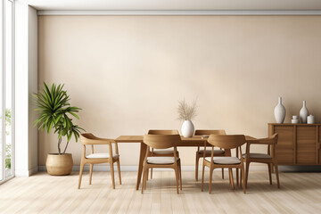 Beautifully decorated dining room in a minimalist style.