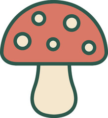 Fototapeta premium Mushroom with red cap vector illustration