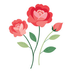 Fototapeta premium watercolor roses and leaf arrangement floral art