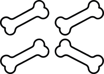 Dog Bone silhouette Illustration Set Isolated, Food shape dog bone silhouette vector illustration