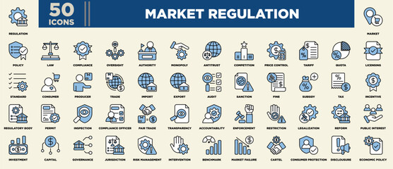 Market Regulation Iconset Blue Black