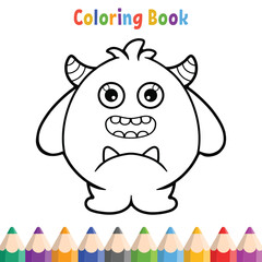 Kids coloring book with cartoon vector illustration