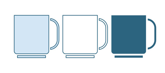 Blue Coffee cup icon isolated on white background. Tea cup. Hot drink coffee. Vector