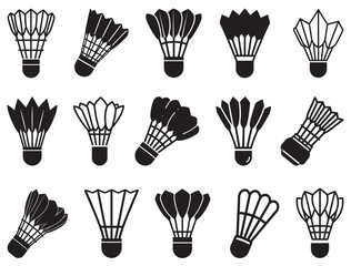 Fototapeta premium BADMINTON SHUTTLE SILHOUETTE