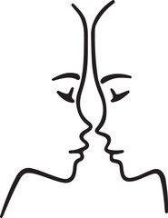 Minimalist Face to Face Line Art