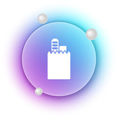 White Online ordering and fast food delivery icon isolated on white background. Blue and purple gradient circle background. Vector